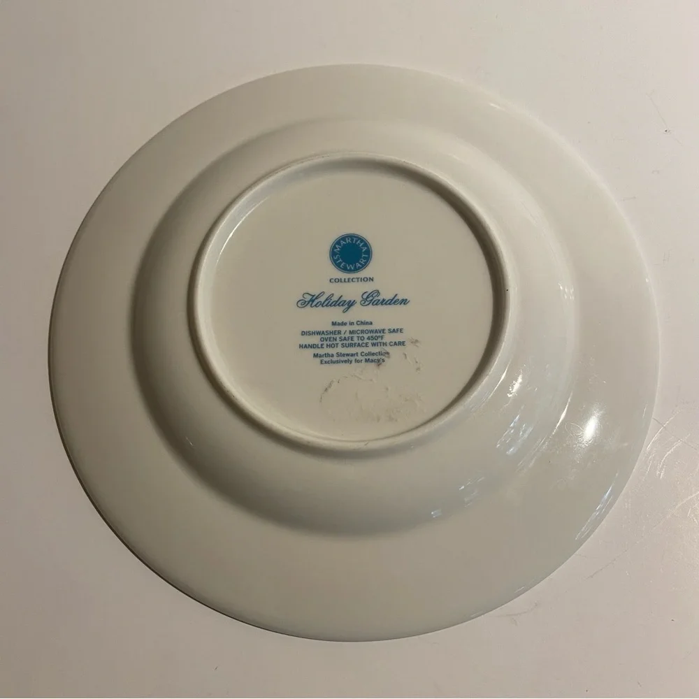 Martha Stewart Collection Holiday Salad Plates Set 4 Noel Cheer Joy Peace Macys